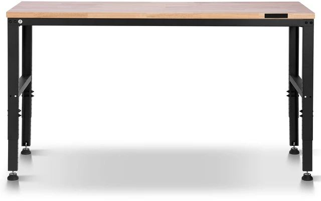 Alt view image 16 of 16 - Adjustable Workbench, 2000 lbs Capacity, 61 x 20-inch Heavy Duty Work Bench with 27.1-36 Inches Height Adjustment, Garage Workbench with Power Outlets, Suitable for Office, Garage, Workshop