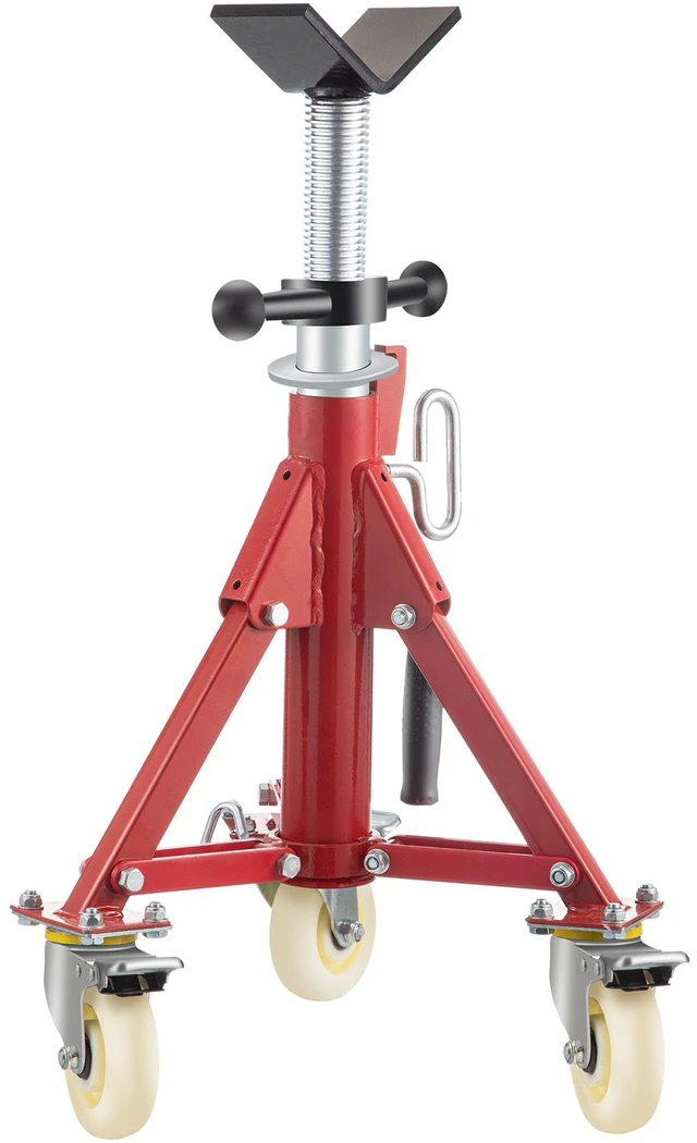 Alt view image 2 of 2 - Pipe Stand, Pipe Jack Stand, V Head Pipe Stand Adjustable Height 20-37 Inch, Pipe Jack Stands with Casters 882 LB, Folding Portable Pipe Stands 1/8 to 12 Inch Pipe Supporting, Steel Jack Stand