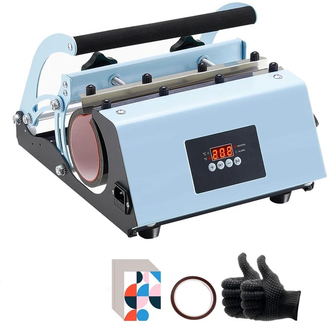 Alt view image 16 of 16 - Tumbler Heat Press Machine, 11-30oz Mug Press, Heat Up Fast and Even, Tumbler Press with Sublimation Paper, Tape and Gloves, Temp and Time Setting, for Sublimation Tumblers, Cups, Mugs, Blue