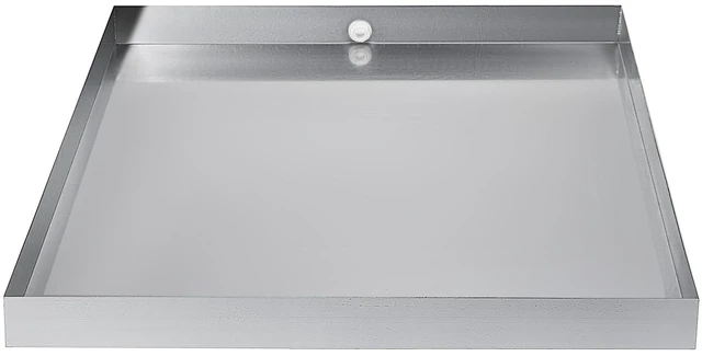 Alt view image 8 of 8 - 32 x 30 x 2.5 Inch Washing Machine Pan 18 GA Thickness 304 Stainless Steel Heavy Duty Compact Washer Drip Tray with Drain Hole & Hose Adapter