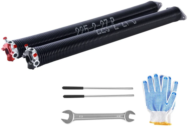 Alt view image 8 of 8 - VEVOR Garage Door Torsion Springs Pair of 0.225 x 2 x 27 inch with Winding Bars