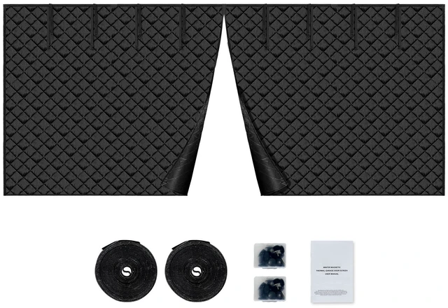 Alt view image 15 of 15 - Garage Door Screen for Winter, 18x7FT, Garage Door Insulation Kit, Magnetic Thermal Insulated Door Curtain with 300D Oxford Fabric Heavy Duty Weighted Bottom, Easy Assembly for Garage Door