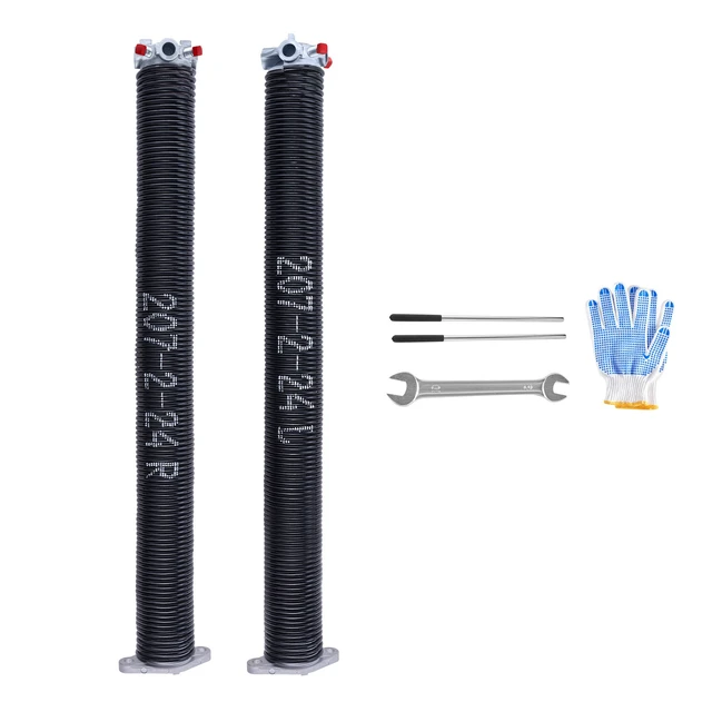 Alt view image 8 of 8 - Garage Door Torsion Springs, Pair of 0.207 x 2 x 24 in, 16000 Cycles, Electrophoresis Black Coated for Replacement, Garage Door Springs with Non-Slip Winding Bars, Gloves and Mounting Wrench