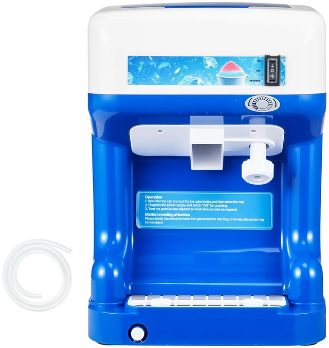 Alt view image 8 of 8 - Commercial Ice Shaver Crusher, 286lbs Per Hour Electric Snow Cone Maker with 2L Ice Cube Box, 250W 1500RPM Tabletop Shaved Ice Machine for Parties Events Snack Bar, Home and Commercial Use (Blue)