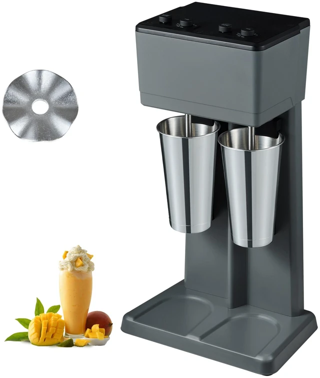 Alt view image 15 of 15 - Milkshake Maker, 375W x 2 Electric Milkshake Machine, Double Heads Drink Mixer Blender Machine, 3-Speed Milkshake Mixer with 2 x 820 ml Stainless Steel Cups, for Commercial and Home