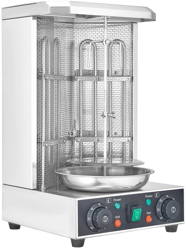 Alt view image 15 of 15 - Shawarma Grill Machine, 13lbs Capacity, Chicken Shawarma Cooker Machine with 2 Burners, 122-572 Electric Vertical Broiler Gyro Rotisserie Oven Doner Kebab Machine for Home/Commercial Use