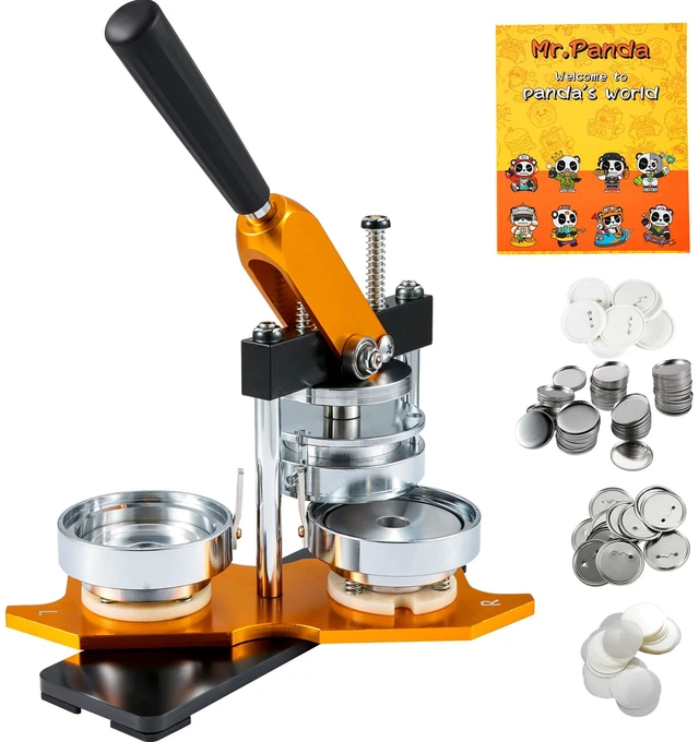 Alt view image 16 of 16 - Button Maker Machine, 75 mm (3 inch) Badge Punch Press Kit, Children DIY Gifts Pin Maker, Button Making Supplies with 500pcs Button Parts & Circle Cutter & Magic Book