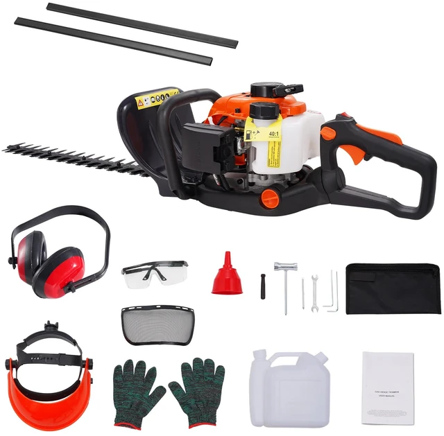 Alt view image 8 of 8 - 23.2-inch 26CC 2 Cycle Gas Hedge Trimmer, Gas Powered Handheld Hedge Trimmer with Dual Sided Dual Action Blade, 180° Adjustable Trimmer Head, Suitable for Trimming Shrubs, Low Bushes
