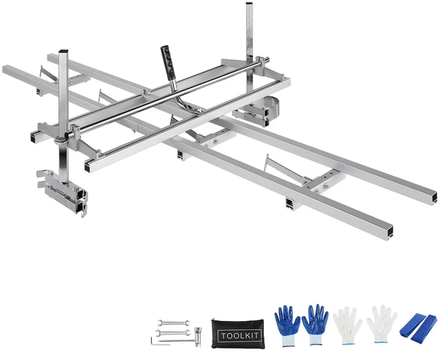 Alt view image 15 of 15 - Chainsaw Mill and Rail Mill Guide System, Portable Sawmill 14"-36" Guide Bar, 9ft Aluminum Saw Milling Rail Guide with Chainsaw Planking Mill for Woodworkers and Carpenters