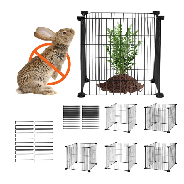 Alt view image 8 of 8 - 5 Pack Plant Protector from Animals, 15.35'' x 15.35'' Chicken Wire Plant Protector, Plant Cages for Outdoor Plants, Flowers & Vegetables, Keeps Bunny Chicken Squirrels Out, 20pcs Metal Mesh