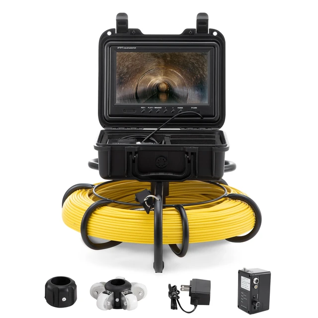 Alt view image 12 of 12 - Sewer Camera, 300 ft/91.5 m, 9" Screen Pipeline Inspection Camera with DVR Function, Waterproof IP68 Camera with 12 Adjustable LEDs, with a 16 GB SD Card for Sewer Line, Home, Duct Drain Pipe Pl