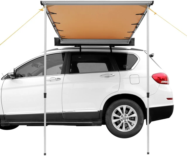 Alt view image 16 of 16 - Car Side Awning, Large 4.6'x6.6' Shade Coverage Vehicle Awning, PU3000mm UV50+ Retractable Car Awning with Waterproof Storage Bag, Suitable for Truck, SUV, Van, Campers