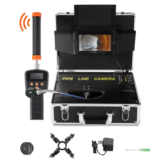 Alt view image 16 of 16 - Sewer Camera with 512Hz Locator,100 ft/30 m, 7" Pipeline Inspection Camera with DVR Function, IP68 Camera with 12 Adjustable LEDs, A 16 GB SD Card for Sewer Line, Home, Duct Drain Pipe Plumbing