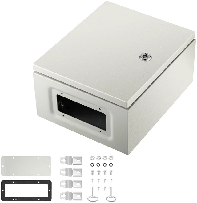 Alt view image 8 of 8 - NEMA Steel Enclosure, 12 x 10 x 6\'\' NEMA 4X Steel Electrical Box, IP66 Waterproof & Dustproof, Outdoor/Indoor Electrical Junction Box, with Mounting Plate