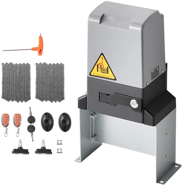 Alt view image 9 of 9 - Automatic Gate Opener, 1200W Electric Sliding Gate Opener for Doors up to 65.6ft 5732lbs, Chain Drive Rolling Door Motor with Infrared Sensor & 2 Remote Controls, Driveway Gates Opening System