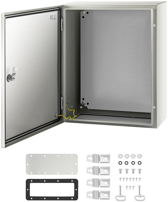 Alt view image 8 of 8 - NEMA Steel Case, 20x16x8'' NEMA 4X Metal Electric Enclosure, IP66 Water & Dust Resistant, Suitable for Both Outdoor & Indoor Use, Includes Mounting Plate