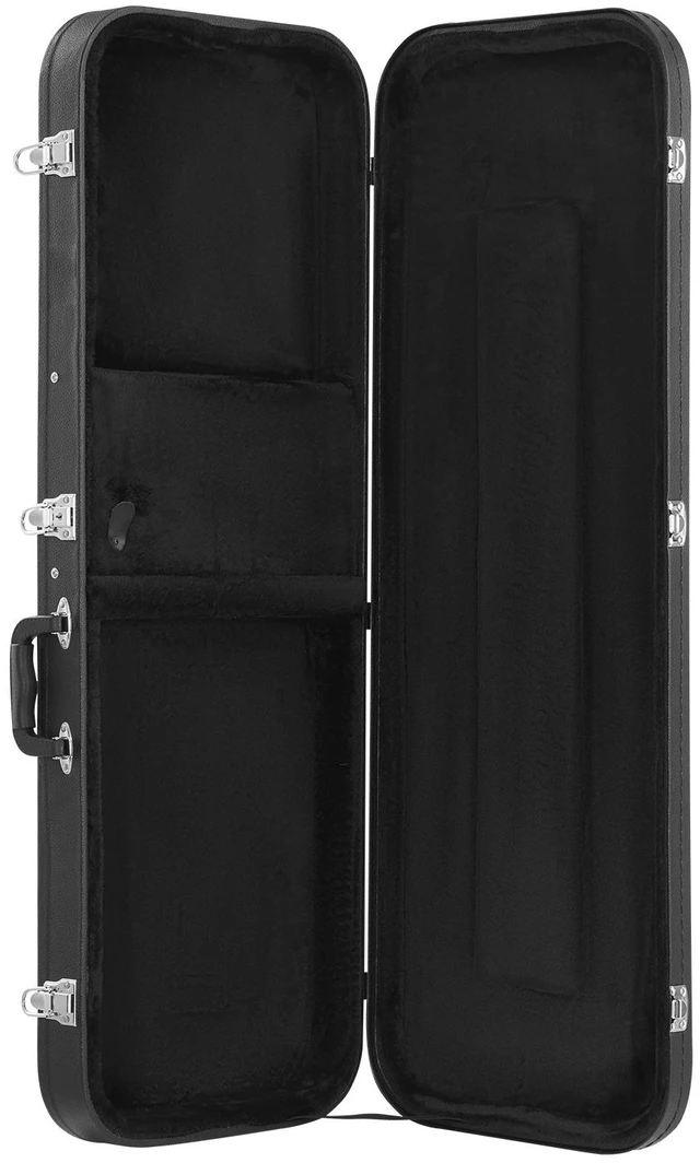 Alt view image 8 of 8 - Electric Guitar Hard Case, 43.11 in Rectangular Guitar Hard Case, With Lock Latch Keys Handle, PVC Padding Soft Lining Water-Resistant Hard Shell Guitar Cases, for 39 in Electric Guitars, Black