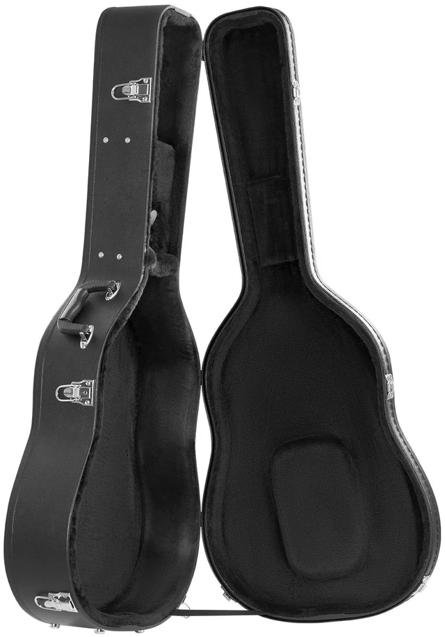 Alt view image 8 of 8 - Acoustic Guitar Hard Case, 43.31 in Gourd-Shaped Guitar Hard Case, With Lock Latch Key Handle, PVC Padding Soft Lining Water-Resistant Hard Shell Guitar Case, for 39-41 in Acoustic Guitar, Black