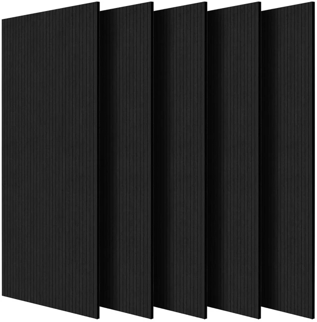 Alt view image 8 of 8 - 5 Pack Acoustic Panels with Self Adhesive, 47.2 x 23.6 x 0.4 inch Sound Proof Foam Panels, Polyester Fiber Soundproof Wall Panels High Density, for Home, Studio, Office, Theater, Black