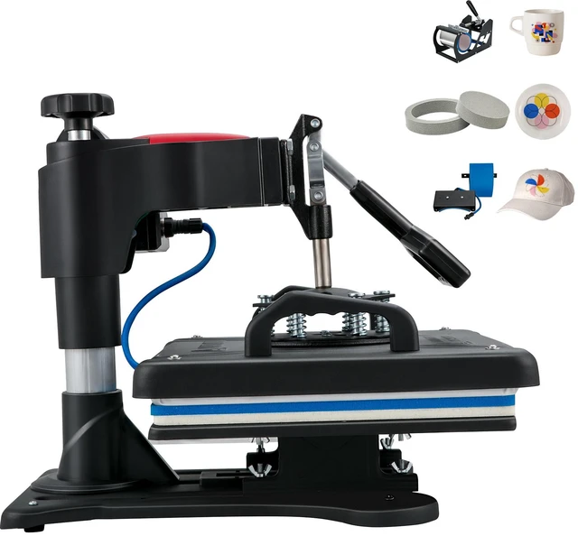 Alt view image 16 of 16 - Heat Press, 5 in 1 Heat Press 12x15 Machine, Digital Precise Temperature Control, Clamshell Sublimation Transfer Printer Fast Heat-up, Vinyl Heat Press for Mug Cup T-Shirt Plate, 900W