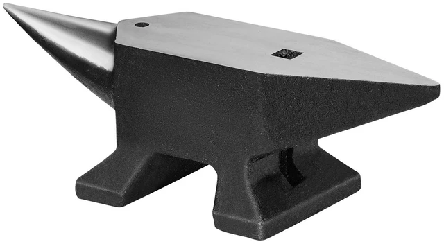 Alt view image 8 of 8 - Single Horn Anvil, 22Lbs Cast Steel Anvil, High Hardness Rugged Round Horn Anvil Blacksmith, Large Countertop and Stable Base, with Round and Square Hole, Metalsmith Tool for Bending and Shaping