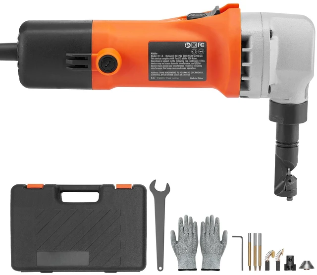 Alt view image 8 of 8 - Sheet Metal Nibbler, 550W Powerful 2200 RPM High Speed, 360 Degree Rotation Electric Nibbler Metal Cutter, Straight Curve and Circle Cutting for Stainless Steel, Aluminum, Plastic, Wood Board