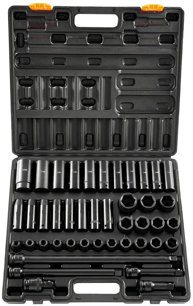 Alt view image 8 of 8 - Impact Socket Set 1/2 Inches 43 Piece Impact Sockets, Standard Socket Assortment, 1/2 Inches Drive Socket Set 6-Point Sockets Metric 9-30mm (Standard/Deep)