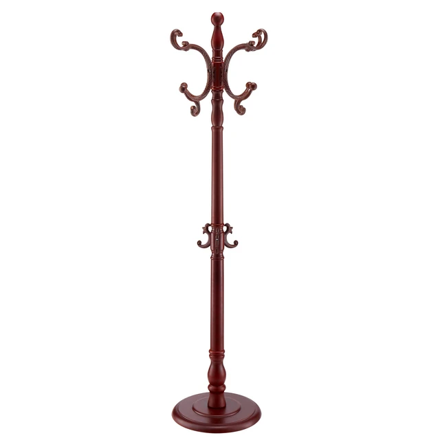 Alt view image 8 of 8 - Coat Rack Freestanding, Wooden Coats Rack Stand with Weighted Base & 11 Hooks, Free Standing Hall Coat Tree for Entryway, Bedroom, Living Room, Modern Clothes Hanger Stand for Coats, Hats, Bag