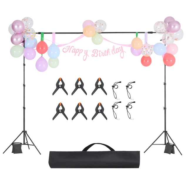 Alt view image 8 of 8 - Backdrop Stand, 8.5 x 10 ft Adjustable Photo Backdrop Stand Kit, Portable Background Backdrop Stand with 2 Tripods, Heavy Duty Projector Screen Stand, for Wedding, Photo Video Studio & Party