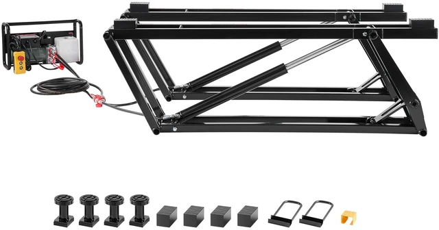 Main image of Car Lift, 7000 lbs Capacity Car Lifts for Home Garage, 3-Level Adjustable with 29.4" Lift Height & Remote Control, Auto Lock Portable Car Lift with 4 Rubber Pads & 4 Lifting Columns