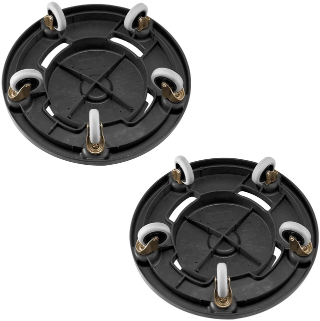 Alt view image 8 of 8 - Trash Can Dolly, Fit 20, 32, 44, 55 Gallon Containers, 2 Packs Round Trash Can Roller Base with 4 Lockable Wheels, 500lbs Heavy Duty Barrel Dolly, Multi-Functional Rolling Dolly Cart