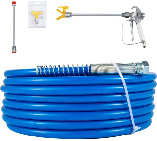 Alt view image 15 of 15 - Airless Paint Spray Hose Kit, 50ft 3600 psi High Pressure Fiber Tube with 8 inch Extension Rod Pole, Including 517 Tip and Tip Guard, 1/4" Swivel Joint for Homes Buildings Decks or Fences