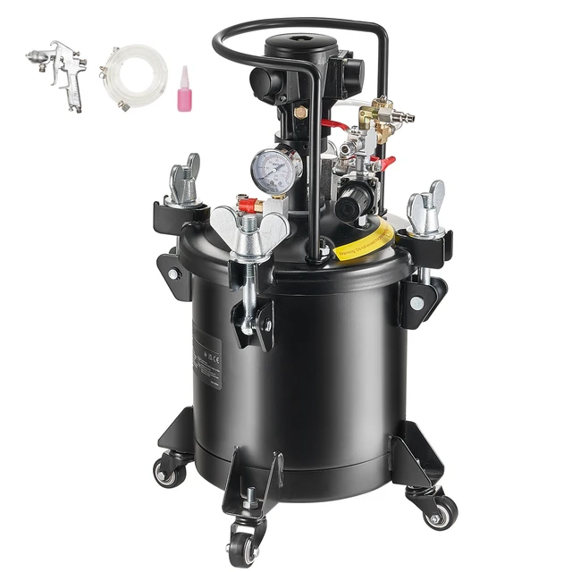 Alt view image 16 of 16 - Spray Paint Pressure Pot, 10 L/2.5 gal Fully Automatic Stirring Pressure Pot Tank, 70 psi Adjustale Pressure, Pressure Pot Paint Tank with Spray Gun and Hoses, for Home Decor Industry Painting