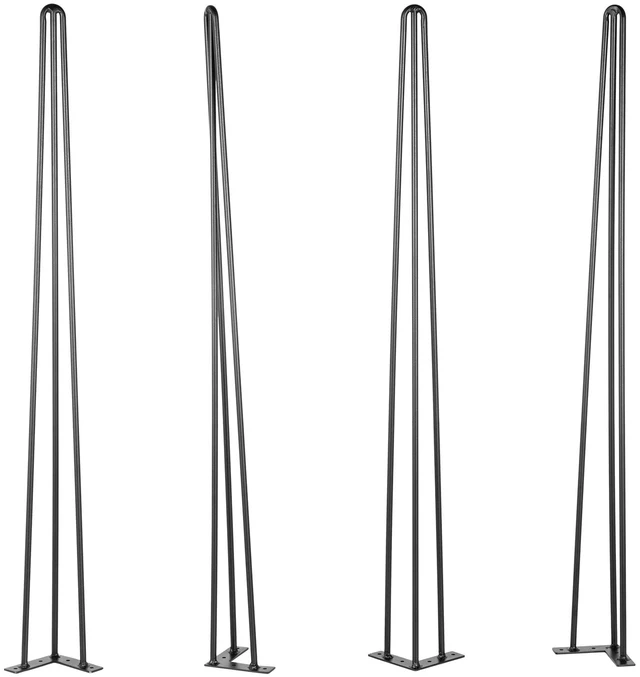 Alt view image 9 of 9 - Hairpin Table Legs 30\" Black Set of 4 Desk Legs 880lbs Load Capacity (Each 220lbs) Hairpin Desk Legs 3 Rods for Bench Desk Dining End Table Chairs Carbon Steel DIY Heavy Duty Furniture Legs