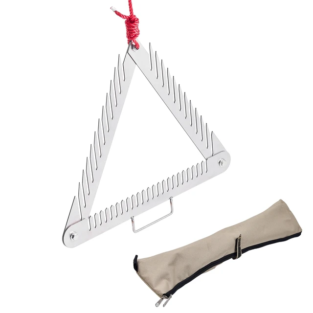 Alt view image 9 of 9 - 24in Aquatic Weed Rake, 3-Sided Lake Weed Rake with Handle, Portable and Foldable Pond Water Grass Razor, Stainless Steel Throwable Floating Pond Weeds Cutter with 30 ft Rope, for Lakes Ponds