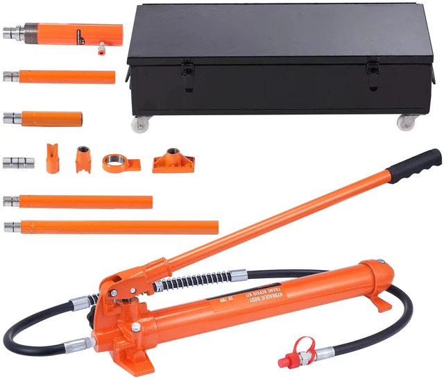 Alt view image 9 of 16 - 20 Ton Porta Power Kit, Portable Hydraulic Jack with 4.6 ft/1.4 m Oil Hose, Car Frame Repair Tool with Storage Case for Automotive, Heavy Equipment, Mechanic (44000 LBS)
