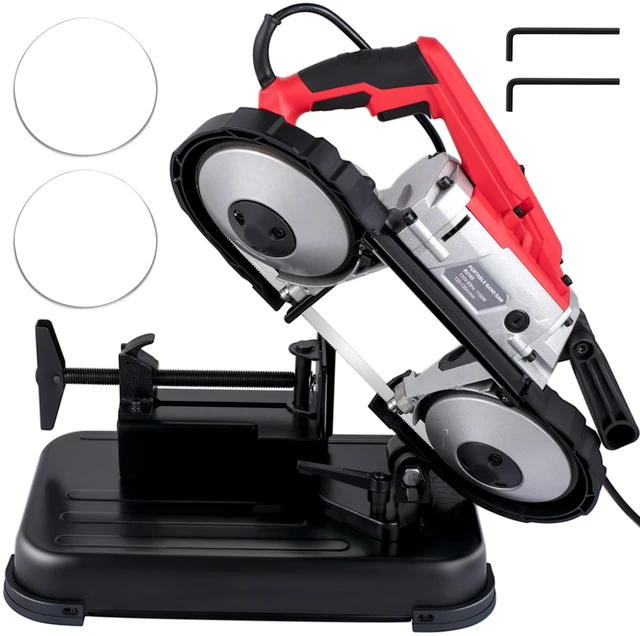 Alt view image 9 of 9 - Portable Band Saw, 110V Removable Alloy Steel Base Cordless Band Saw, 5 Inch Cutting Capacity Hand held Band Saw,Variable Speed Portable Bandsaw, 10Amp Motor Deep Cut Band saw for Metal Wood