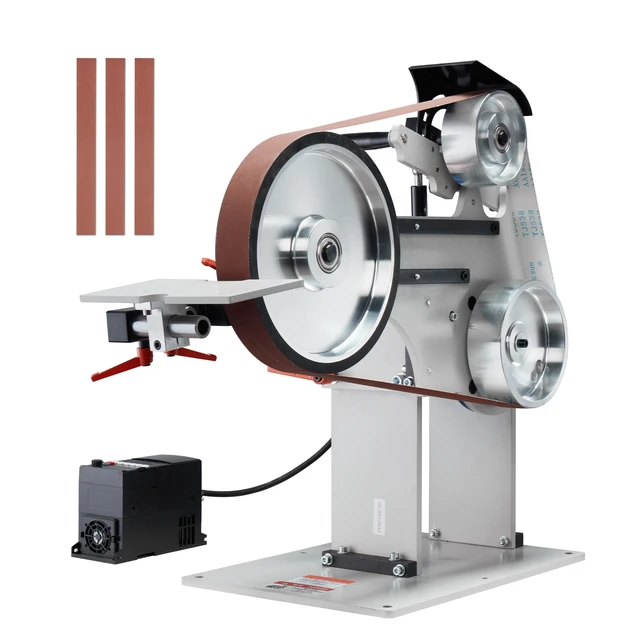 Alt view image 8 of 8 - Belt Grinder Sander, 72 x 2-Inch Variable Speed Belt Polisher with VFD, 1500W Knife Sharpener with 3 Grinding Moulds & 3PCS Sanding Belts for Metalworking, Compatible with 72"- 82*2" Belts