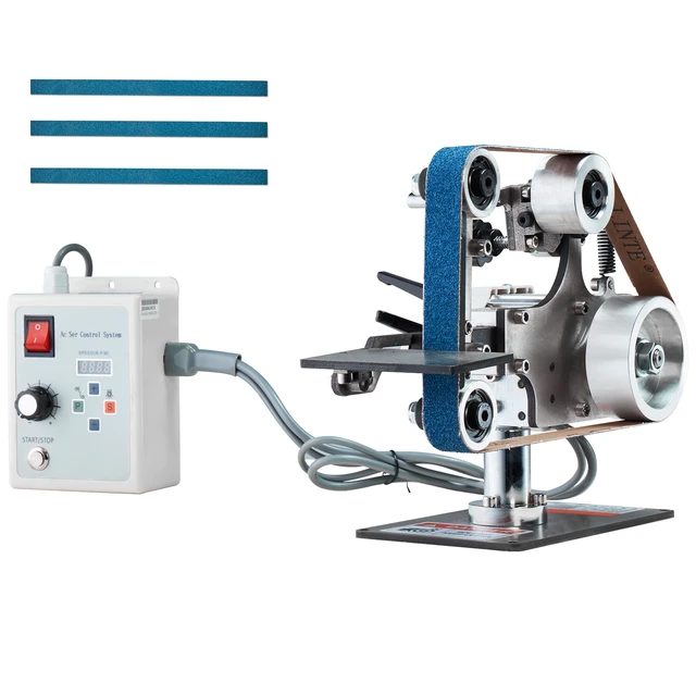 Alt view image 8 of 8 - Belt Grinder Sander, 30 x 1-Inch Variable Speed Belt Polisher with VFD, 550W Polishing Grinding Machine with 2 Grinding Moulds & 3PCS Sanding Belts for Metalworking, Knife Making