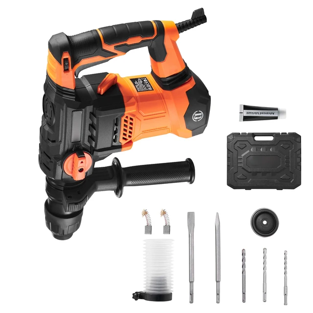 Alt view image 17 of 17 - 1-1/4 Inch SDS-Plus Rotary Hammer Drill, 13 Amp Corded Drills, Heavy Duty Chipping Hammers with Vibration Control & Safety Clutch, Electric Demolition Hammers Variable Speed, Power Tool For Conc