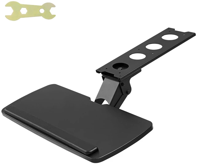 Alt view image 15 of 15 - Keyboard Tray under Desk Adjustable Height, Height and Angle Adjustable under Desk Keyboard Tray Slide out, Large 25x9.8 inch Keyboard Holder under Desk for Typing in Home, Office Work