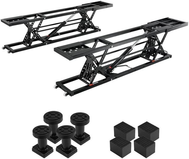 Alt view image 8 of 8 - Car Lift, 7,000 LBS Capacity Portable Car Lift, with Extended-Length Plates, 26.8" Max. Height, Heavy-duty Carbon Steel Truck Lift with 120V Power Unit, Auto Car Jack Lifts for Home Garage Shop