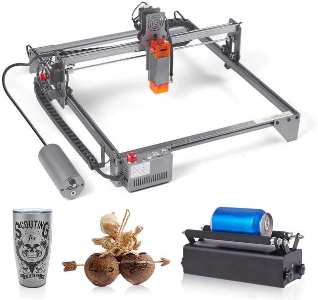 Alt view image 15 of 15 - Laser Engraver, 10W Output Laser Engraving Machine, 15.7" x 15.7" Large Working Area, 10000mm/min Movement Speed, Compressed Spot with Rotary Roller, Laser Cutter for Wood, Certain Metal