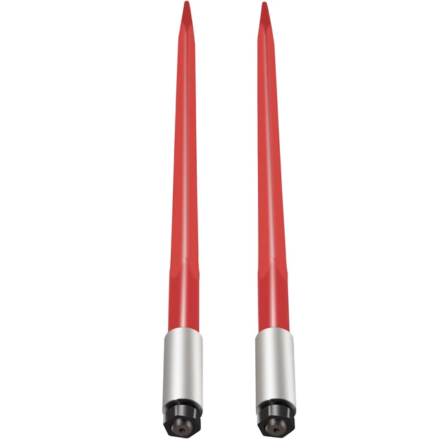 Alt view image 8 of 8 - Pair Hay Spear 39" Bale Spear 3000 lbs Capacity, Bale Spike Quick Attach Square Hay Bale Spears 1 3/4", Red Coated Bale Forks, Bale Hay Spike with Hex Nut & Sleeve for Buckets Tractors Loaders