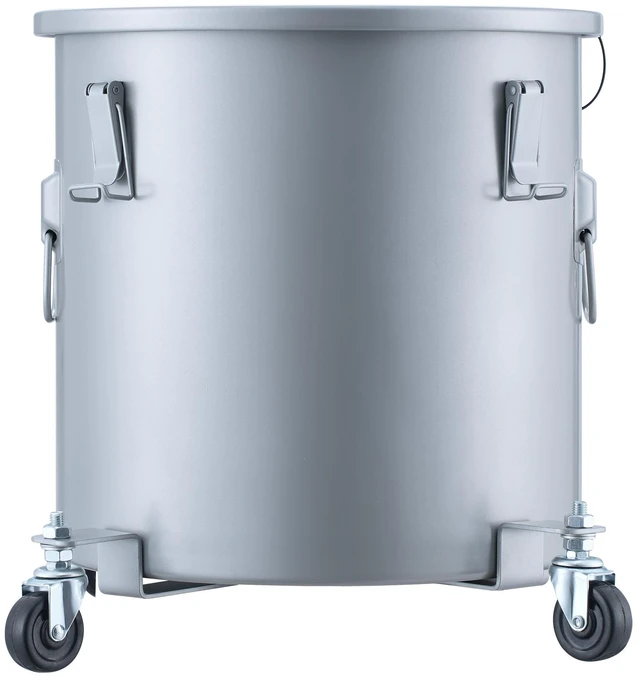 Alt view image 15 of 15 - VEVOR Fryer Grease Bucket, 8 Gal Oil Disposal Caddy with Caster Base, Carbon Steel with Rust-Proof Coating, Oil Transport Container with Lid, Lock Clips, Filter Bag for Hot Cooking Oil Filtering, Gray