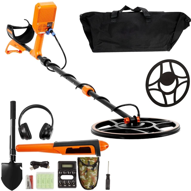 Alt view image 8 of 8 - Waterproof Metal Detector, 12" Coil, Professional Rechargeable Gold Detector, 39-50 in Adjustable with LCD 7 Modes Advanced DSP Chip Bluetooth Headset, IP68 for Detecting Gold Treasure Hunting