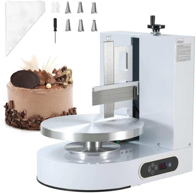 Alt view image 8 of 8 - Cake Decorating Machine, Cake Cream Spreading Coating Smearing Machine, Low Noise Cake Frosting Machine, Turntable with Adjustable Scraper, for 4" to 12" Cake, 25-320RPM Rotating Speed, White
