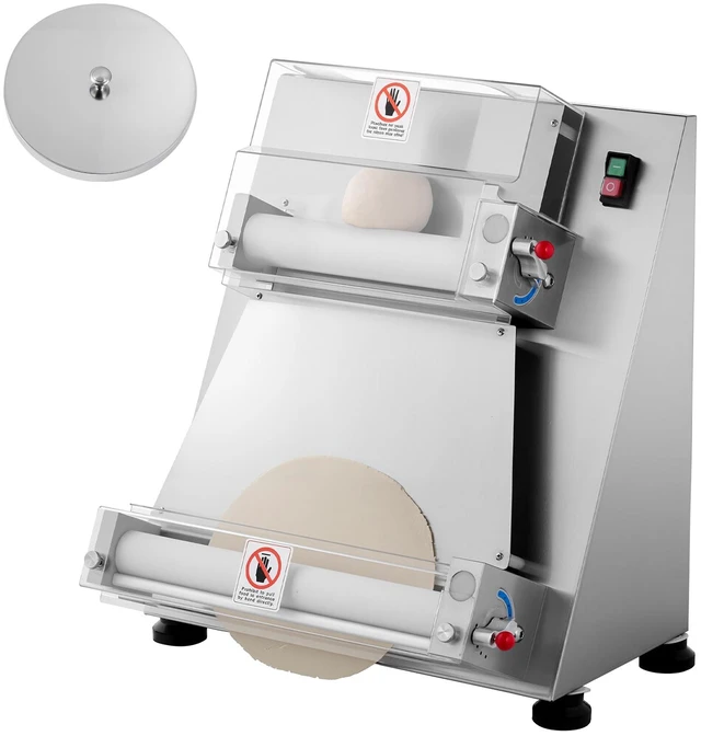 Alt view image 9 of 9 - 16 Inch Pizza Dough Roller Sheeter Semi-automatic Commercial Dough Press 390W