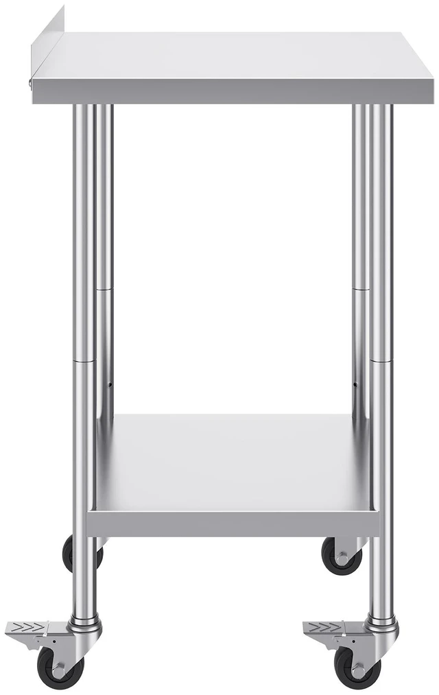 Alt view image 15 of 15 - VEVOR 24 x 24 x 40 Inch Stainless Steel Work Table, Commercial Food Prep Worktable with Casters, Heavy Duty Prep Worktable, Metal Work Table with Adjustable Height for Restaurant, Home and Hotel