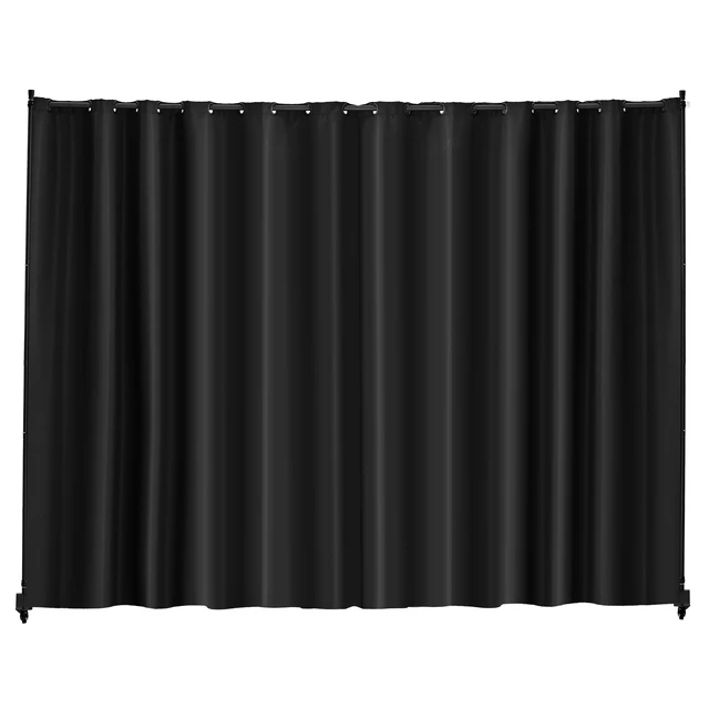 Alt view image 15 of 15 - VEVOR Room Divider, 96×120inch Portable Panel Room Divider with Wheels Curtain Divider Stand, Room Divider Privacy Screen for Office, Bedroom, Dining Room, Study, Black